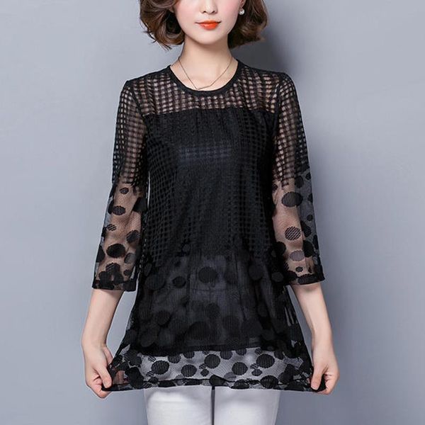 2019 summer women lace hollow out blouses and shirt casual 3/4 sleeve shirt female blusas mujer de moda sj2109x, White
2019 summer women lace hollow out blouses and shirt casual 3/4 sleeve shirt female blusas mujer de moda sj2109x, White