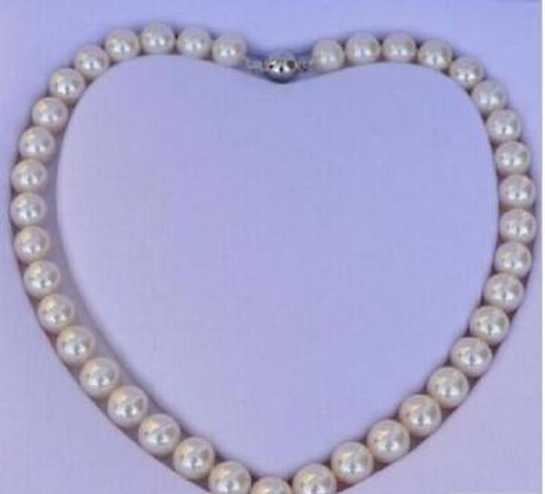 necklace ++10-11mm natural south sea white pearl necklace good luster 18", Silver 
necklace ++10-11mm natural south sea white pearl necklace good luster 18", Silver