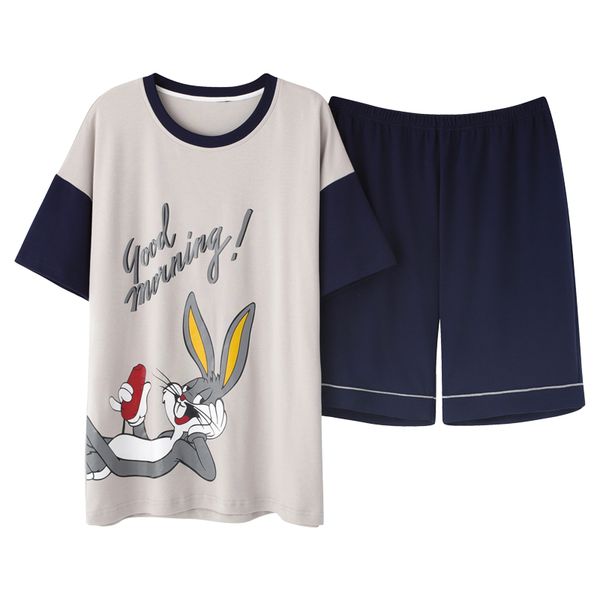 men's pajama sets summer man pajamas cartoon sleepwear short sleeve full cotton pajamas for men short pant leisure outwear, Black;brown
men's pajama sets summer man pajamas cartoon sleepwear short sleeve full cotton pajamas for men short pant leisure outwear, Black;brown