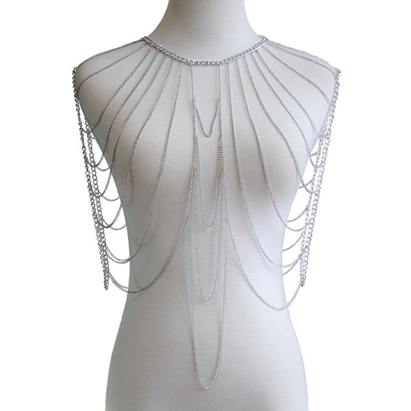 women alloy bra chest body chain jewelry bikini chain multi-layer beach chains nightclub party m8694, Silver
women alloy bra chest body chain jewelry bikini chain multi-layer beach chains nightclub party m8694, Silver