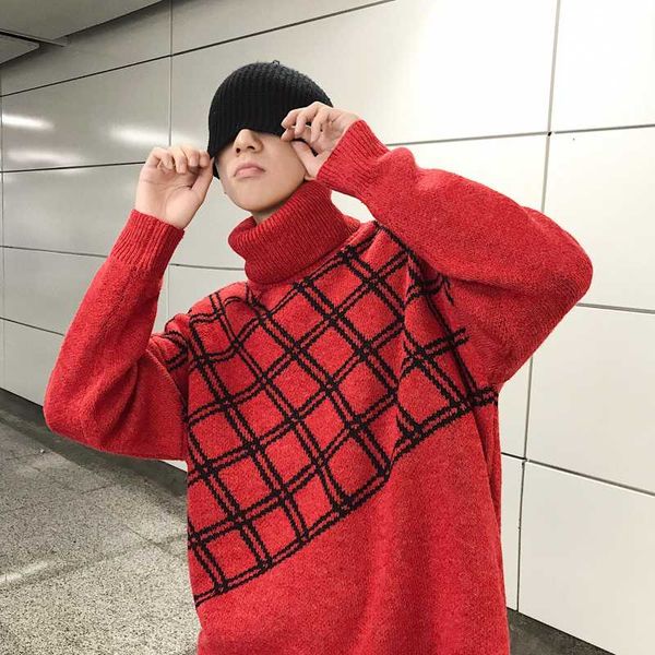 mens sweaters fashion street wear man clothes cardigan patchwork loose high turtleneck winter warm casual pullover sweater, White;black
mens sweaters fashion street wear man clothes cardigan patchwork loose high turtleneck winter warm casual pullover sweater, White;black