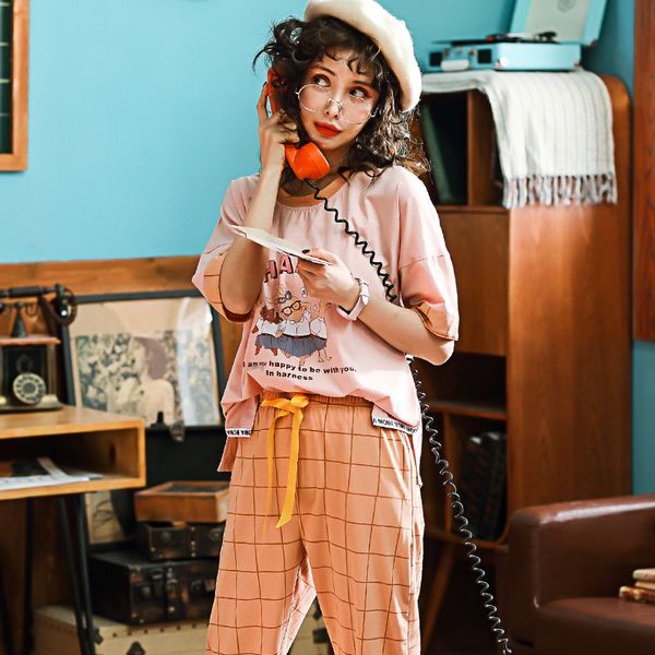 summer knitted cotton women's pajama set elegant womens plaid pijama women nightgowns pants pajama sets sleepwear pyjamas home, Blue;gray
summer knitted cotton women's pajama set elegant womens plaid pijama women nightgowns pants pajama sets sleepwear pyjamas home, Blue;gray