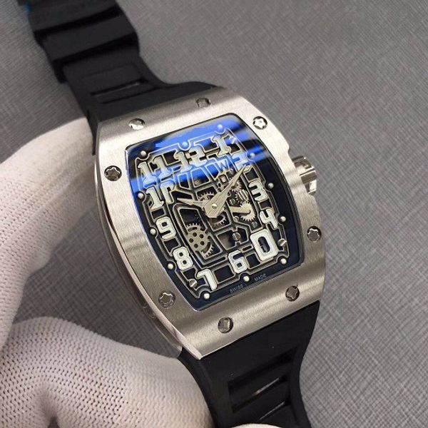 47mm stainless steel 67-01 67 men watch automatic mechanical cool fashion mens wristwatch waterproof casual watches rubber strap luxury, Slivery;black
47mm stainless steel 67-01 67 men watch automatic mechanical cool fashion mens wristwatch waterproof casual watches rubber strap luxury, Slivery;black