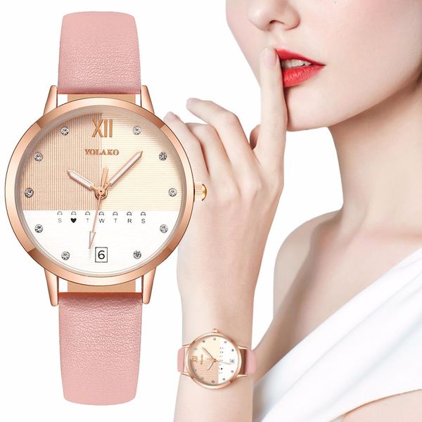 yolako rhinestone bracelet watch women leather band elegant ladies watch quartz wristwatch gift female clock orologio donna, Slivery;brown
yolako rhinestone bracelet watch women leather band elegant ladies watch quartz wristwatch gift female clock orologio donna, Slivery;brown
