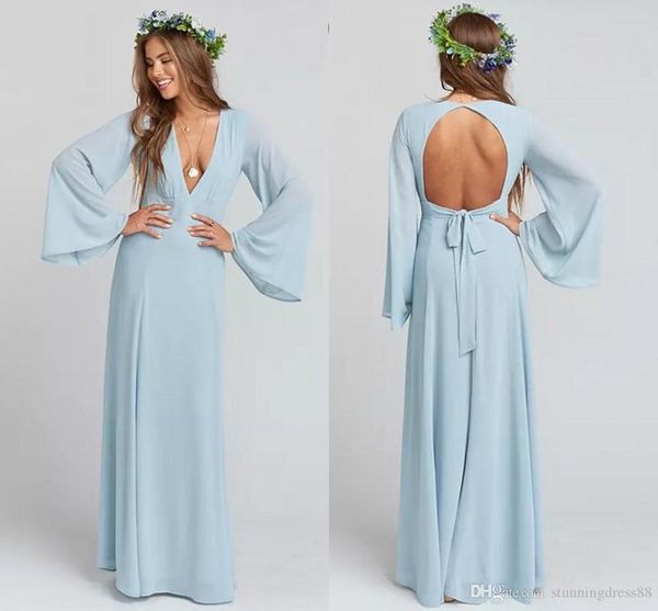 vintage v neck bridesmaid dresses arabic backless with long juliet sleeves chiffon empire 2020 wedding party prom bridesmaids dress, White;pink
vintage v neck bridesmaid dresses arabic backless with long juliet sleeves chiffon empire 2020 wedding party prom bridesmaids dress, White;pink
