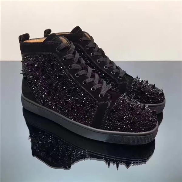 Черный Strass Pik Pik Шипы Red Bottom Дизайнер Мужчины Strass Sneaker Мода Walking платье венчания вскользь шнуровке ботинки отдыха 
Черный Strass Pik Pik Шипы Red Bottom Дизайнер Мужчины Strass Sneaker Мода Walking платье венчания вскользь шнуровке ботинки отдыха