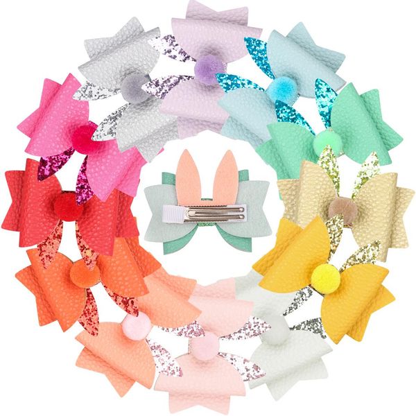12pcs/lot girls sweet hairpins rabbit ears glitter hair bow clips children barrette pompom ball decoration kids hair accessories, Golden;silver
12pcs/lot girls sweet hairpins rabbit ears glitter hair bow clips children barrette pompom ball decoration kids hair accessories, Golden;silver