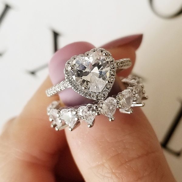 2020 new trendy heart original 925 sterling silver wedding ring set for women lady anniversary gift jewelry wholesale r5690, Slivery;golden
2020 new trendy heart original 925 sterling silver wedding ring set for women lady anniversary gift jewelry wholesale r5690, Slivery;golden
