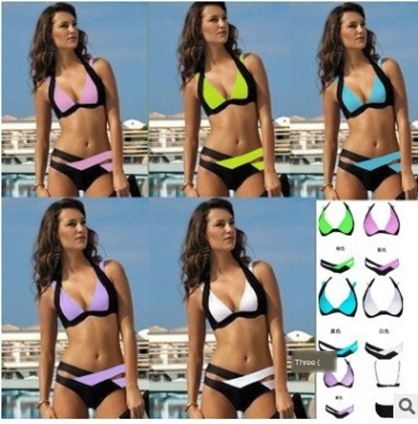 16 color matching bikini black and bikini white contrast color women's split swimsuit cross bandage swimsuit, White;black
16 color matching bikini black and bikini white contrast color women's split swimsuit cross bandage swimsuit, White;black