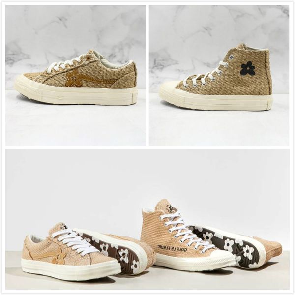 New Convase Chuck 1970s x Designer Tyler The Greator Burlap knitting Golf le Fleur Casual Sneaker Flower Design High Low Sports Shoes