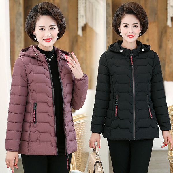 women's winter jacket new fashion hooded slim thickening warm warm solid color wild cotton temperament middle-aged casual mother, Black
women's winter jacket new fashion hooded slim thickening warm warm solid color wild cotton temperament middle-aged casual mother, Black