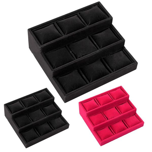 three-layer 9 grid faux leather watch box display case organizer jewelry storage box ring earring watch jewelry displa, Pink;blue
three-layer 9 grid faux leather watch box display case organizer jewelry storage box ring earring watch jewelry displa, Pink;blue