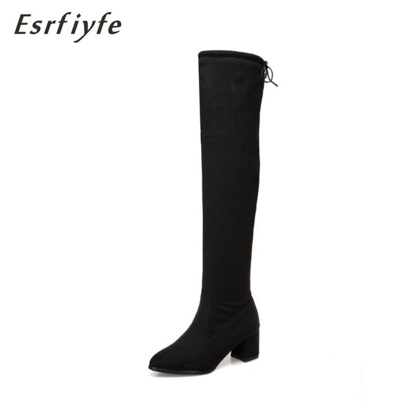 esrfiyfe 2018 new flock or leather women over the knee boots lace up high heels women shoes winter boots warm size 34-43, Black
esrfiyfe 2018 new flock or leather women over the knee boots lace up high heels women shoes winter boots warm size 34-43, Black