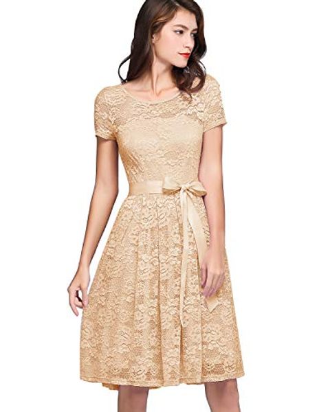 bridesmay women's sheer neck floral lace short bridesmaid dresses sleeves, Black;gray
bridesmay women's sheer neck floral lace short bridesmaid dresses sleeves, Black;gray