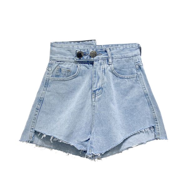 2019 new denim shorts cotton women vintage high waist denim shorts loose harajuku irregular tassel female pants, Blue
2019 new denim shorts cotton women vintage high waist denim shorts loose harajuku irregular tassel female pants, Blue