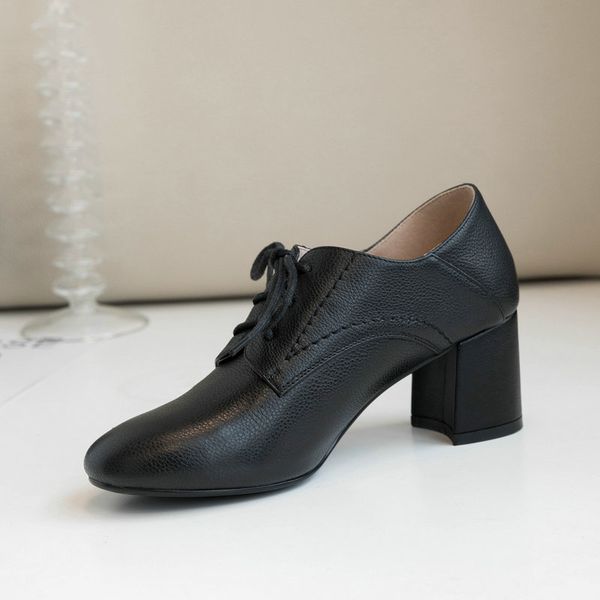 5.5cm heels pumps for women genuine leather shoes lace-up round toe black casual pumps szie 41 42 43
5.5cm heels pumps for women genuine leather shoes lace-up round toe black casual pumps szie 41 42 43