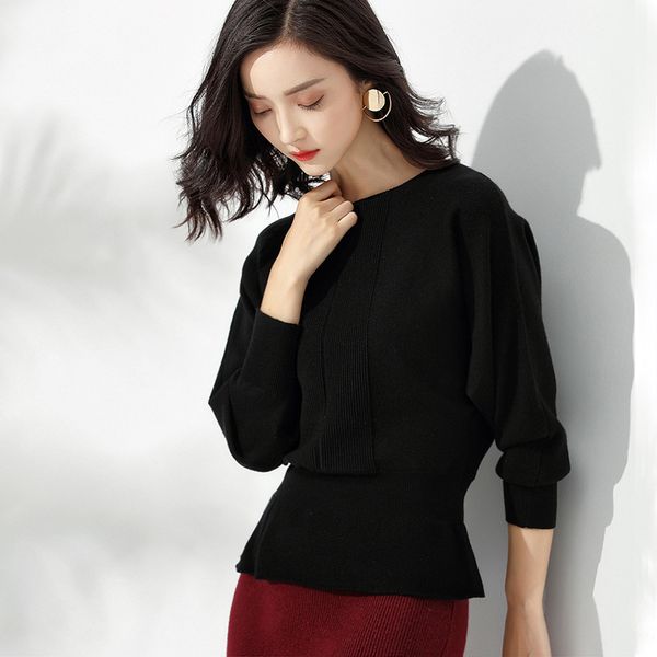2019 autumn and winter woman sweater knitting pullovers new korean all-match office ladies slim pullover with neck female dd2358, White;black
2019 autumn and winter woman sweater knitting pullovers new korean all-match office ladies slim pullover with neck female dd2358, White;black