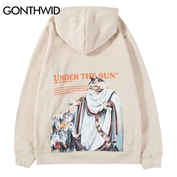 gonthwid funny julius caesar painting cat print fleece hoodies 2019 hip hop casual pullover hooded sweatshirts streetwear, Black
gonthwid funny julius caesar painting cat print fleece hoodies 2019 hip hop casual pullover hooded sweatshirts streetwear, Black
