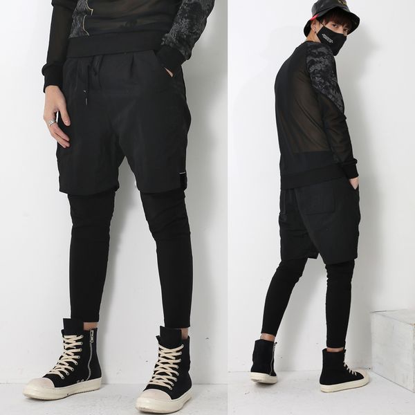 new 2018 men's clothing hair stylist british fashion personality fake two pieces casual pants singer costumes, Black
new 2018 men's clothing hair stylist british fashion personality fake two pieces casual pants singer costumes, Black
