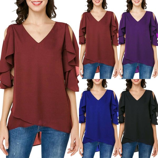 Women's Cold Shoulder Short Sleeve T-shirt Plus Size Summer Loose Beach Tee Tops
Women's Cold Shoulder Short Sleeve T-shirt Plus Size Summer Loose Beach Tee Tops