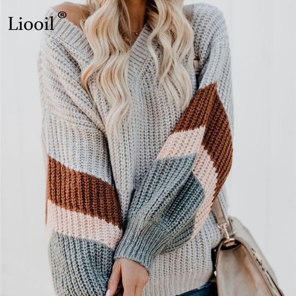 liooil color block knitwear autumn jumper loose sweater woman 2019 pullover lantern long sleeve knit v neck winter sweaters, White;black
liooil color block knitwear autumn jumper loose sweater woman 2019 pullover lantern long sleeve knit v neck winter sweaters, White;black