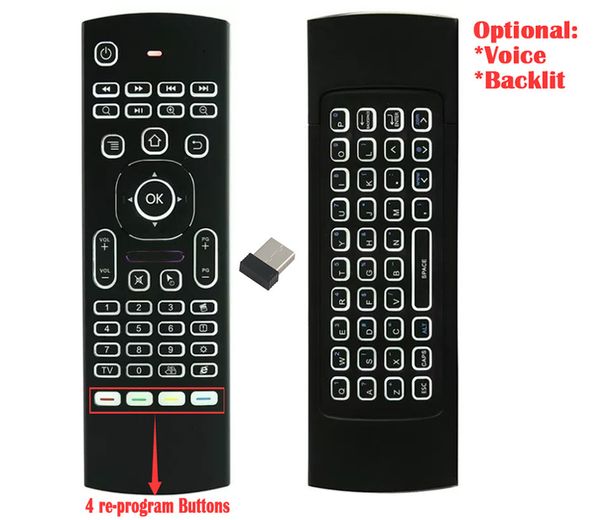 1pcs auto backlit/microphone, mx3 t3 2.4ghz mini wireless keyboard air mouse remote g-sensor gyroscope for stb android tv box pc
1pcs auto backlit/microphone, mx3 t3 2.4ghz mini wireless keyboard air mouse remote g-sensor gyroscope for stb android tv box pc