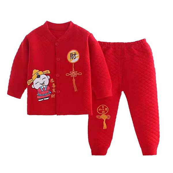 winter baby set children's new year fashion print + pants set new red color, White
winter baby set children's new year fashion print + pants set new red color, White