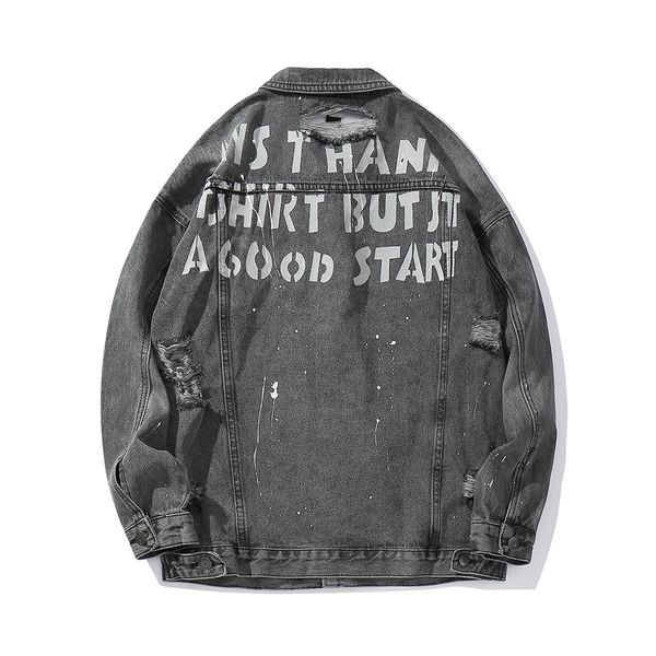 hole painted frayed ripped jeans for men hip hop loose windbreaker jean jacket chaqueta hombre bomber jacket, Black;brown
hole painted frayed ripped jeans for men hip hop loose windbreaker jean jacket chaqueta hombre bomber jacket, Black;brown