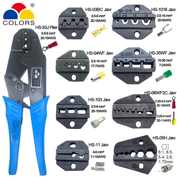crimping pliers hs-30j 8 jaws set plug/tube/insulation/non-insulated terminals crimper plier alicate hand tool kit clamp tools
crimping pliers hs-30j 8 jaws set plug/tube/insulation/non-insulated terminals crimper plier alicate hand tool kit clamp tools