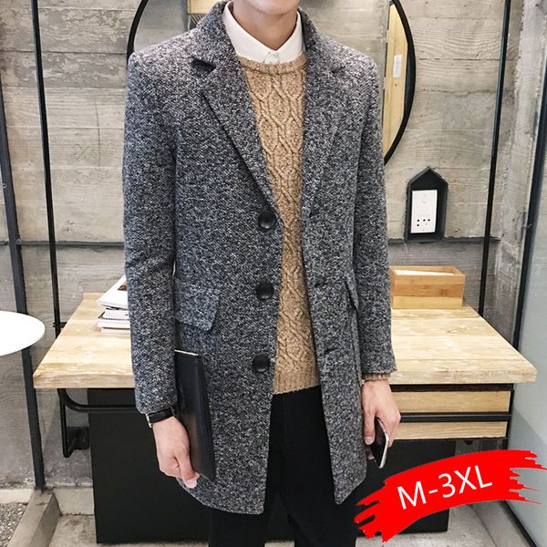 2019 winter new men's fashion boutique wear casual business wool long coat / mens overcoats gray men's casual jackets, Black
2019 winter new men's fashion boutique wear casual business wool long coat / mens overcoats gray men's casual jackets, Black