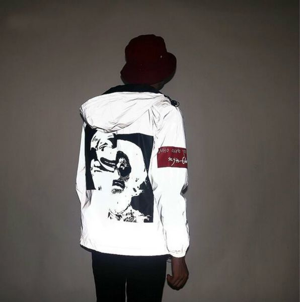 men 3m reflective windbreaker jackets streetwear hip hop mens college japanese hooded fluorescent night shiny waterproof coat, Black;brown
men 3m reflective windbreaker jackets streetwear hip hop mens college japanese hooded fluorescent night shiny waterproof coat, Black;brown
