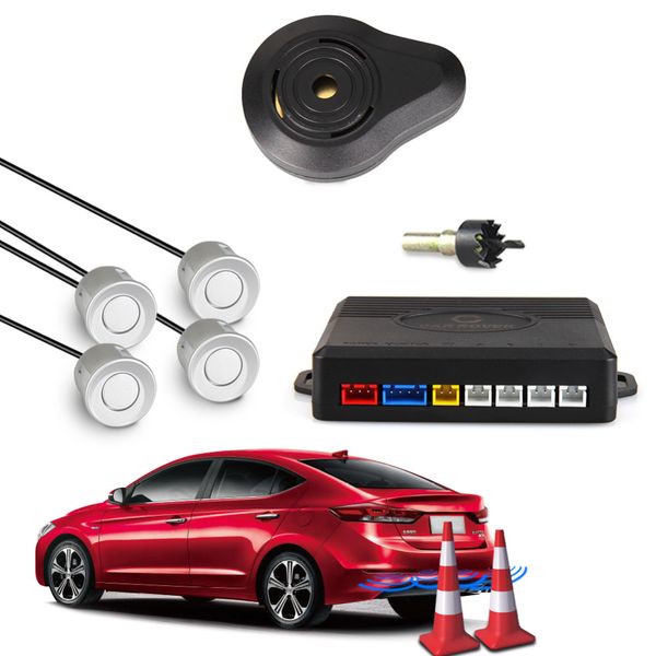 car rover parking sensor kit parking detector reversing radar buzzer with 4 sensors black silver gray white 
car rover parking sensor kit parking detector reversing radar buzzer with 4 sensors black silver gray white