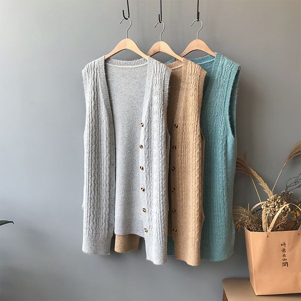 mooirue spring female knitted vest long coat slim single breasted long sleeveless knitting vest vintage straight cardigan, Black;white
mooirue spring female knitted vest long coat slim single breasted long sleeveless knitting vest vintage straight cardigan, Black;white