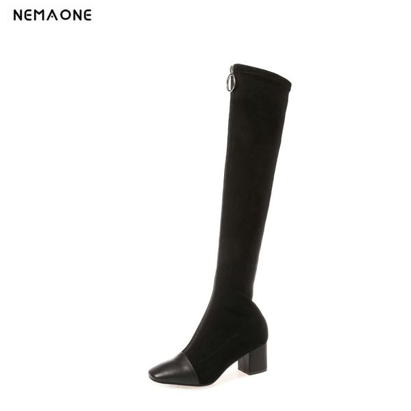 nemaone autumn winter knee high boots fashion shoes woman high heels boots genuine leather zip solid womens size 34-42, Black
nemaone autumn winter knee high boots fashion shoes woman high heels boots genuine leather zip solid womens size 34-42, Black