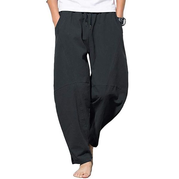 fashion casual trousers for men loose cotton linen trousers pure color comfort men's pants summer loose pocket pants, Black
fashion casual trousers for men loose cotton linen trousers pure color comfort men's pants summer loose pocket pants, Black
