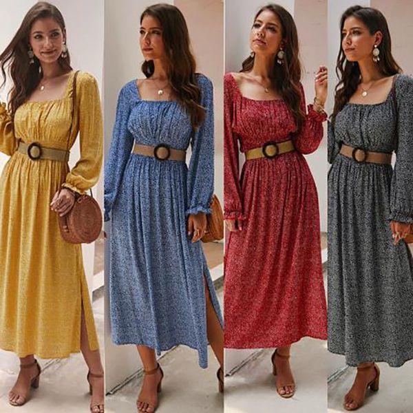 women square collar floral dress summer boho floral print long sleeve belt evening party dress ladies holiday beach 2020, Black;gray
women square collar floral dress summer boho floral print long sleeve belt evening party dress ladies holiday beach 2020, Black;gray