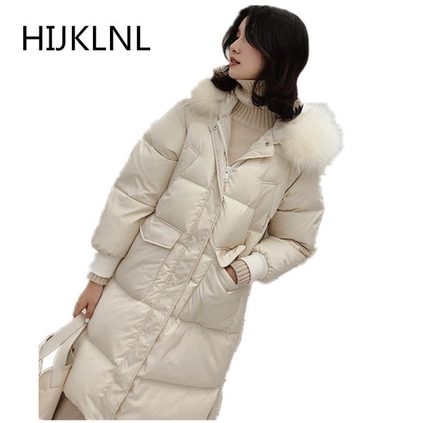2019 new women's winter white duck down jacket long section large fur collar hooded outer was thin thick warm coat tq127, Black
2019 new women's winter white duck down jacket long section large fur collar hooded outer was thin thick warm coat tq127, Black