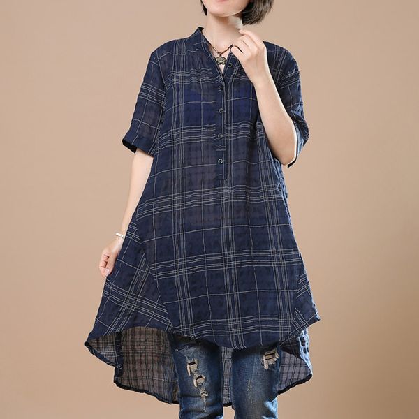 women's blouses & shirts summer casual loose vintage plaid check short sleeve zanzea 2021 women cotton linen blouse irregular long blu, White
women's blouses & shirts summer casual loose vintage plaid check short sleeve zanzea 2021 women cotton linen blouse irregular long blu, White