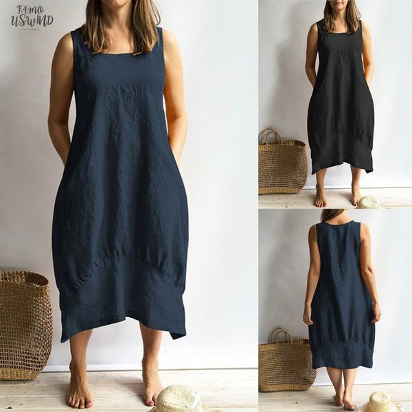 new fashion dress 2020women casual o neckline solid dress sleeveless crew neck loose pocket linen dress drop shipping, Black;gray
new fashion dress 2020women casual o neckline solid dress sleeveless crew neck loose pocket linen dress drop shipping, Black;gray