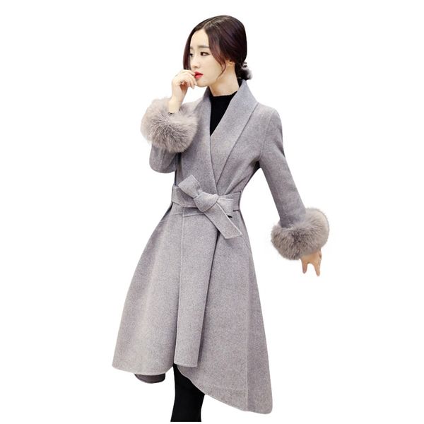 womens woolen coat plus size s-4xl ladies autumn & winter warm long sleeve faux button jackets lacing fur sleeve coats, Black
womens woolen coat plus size s-4xl ladies autumn & winter warm long sleeve faux button jackets lacing fur sleeve coats, Black