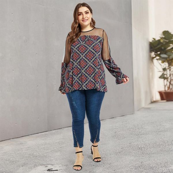 2020 fashion plus size women's autumn new bohemian lace stitching black bottom printed casual shirt elegant retro t-shirts, White
2020 fashion plus size women's autumn new bohemian lace stitching black bottom printed casual shirt elegant retro t-shirts, White