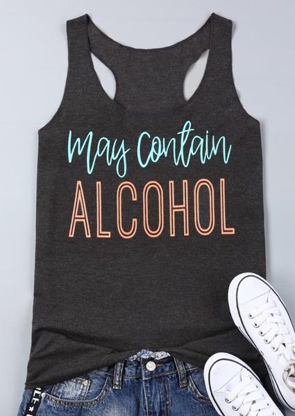 women's tanks & camis women tank letter may contain alcohol print female gray sleeveless summer 2021 fashion lady tee, White
women's tanks & camis women tank letter may contain alcohol print female gray sleeveless summer 2021 fashion lady tee, White