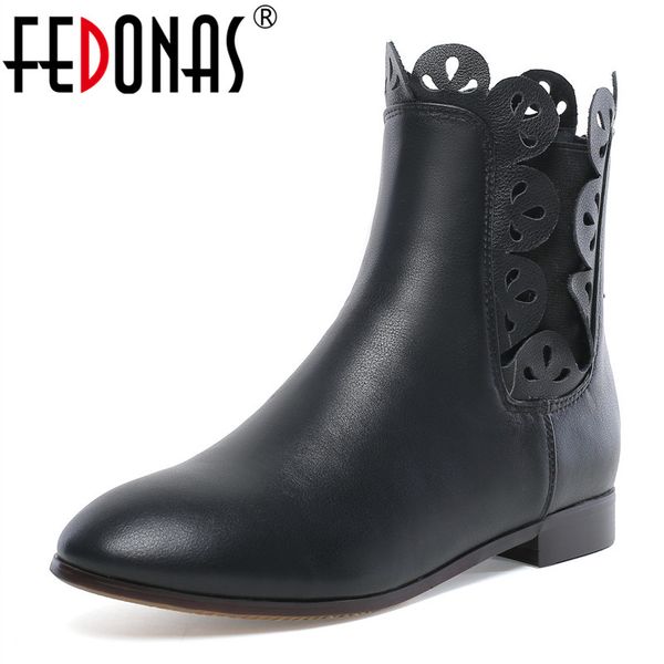 fedonas autumn winter women ankle boots sweet genuine leather boots casual office shoes woman back zipper short, Black
fedonas autumn winter women ankle boots sweet genuine leather boots casual office shoes woman back zipper short, Black