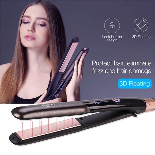 thermostatic hair styling tools tourmaline ceramic flat iron ptc fast heating straight hair straightener iron with travel lock, Black
thermostatic hair styling tools tourmaline ceramic flat iron ptc fast heating straight hair straightener iron with travel lock, Black
