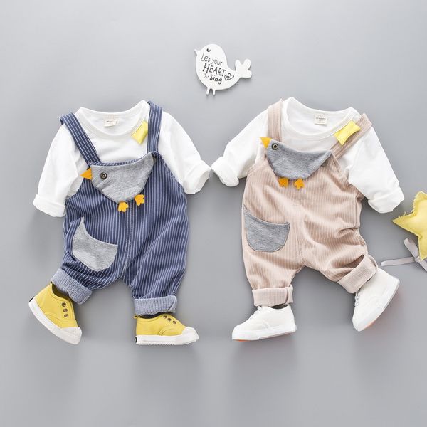 fashion mother baby boy's clothing strap pants girls clothes cute cotton boy suits, White
fashion mother baby boy's clothing strap pants girls clothes cute cotton boy suits, White