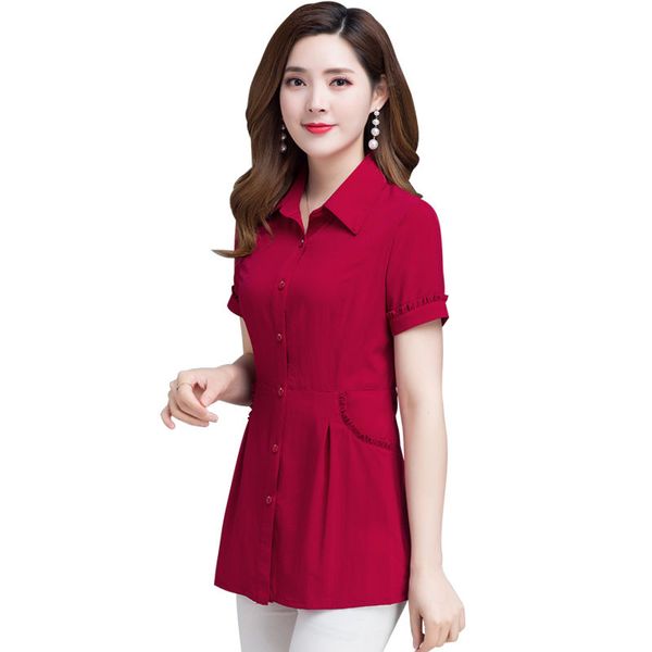 women spring summer style chiffon blouses shirts lady casual short sleeve turn-down collar blusas df2668, White
women spring summer style chiffon blouses shirts lady casual short sleeve turn-down collar blusas df2668, White