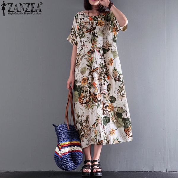 ZANZEA Fashion 2018 Summer Women Dress Vintage Boho Floral Print Vestido Short Sleeve Maxi Dress Robe Femme Elbise Plus Size 5XL
ZANZEA Fashion 2018 Summer Women Dress Vintage Boho Floral Print Vestido Short Sleeve Maxi Dress Robe Femme Elbise Plus Size 5XL