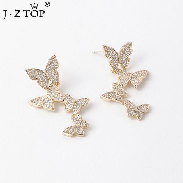 2020 new ladies butterfly stud earrings for women long zircon earrings fashion gold color ear jewelry gift, Golden;silver
2020 new ladies butterfly stud earrings for women long zircon earrings fashion gold color ear jewelry gift, Golden;silver