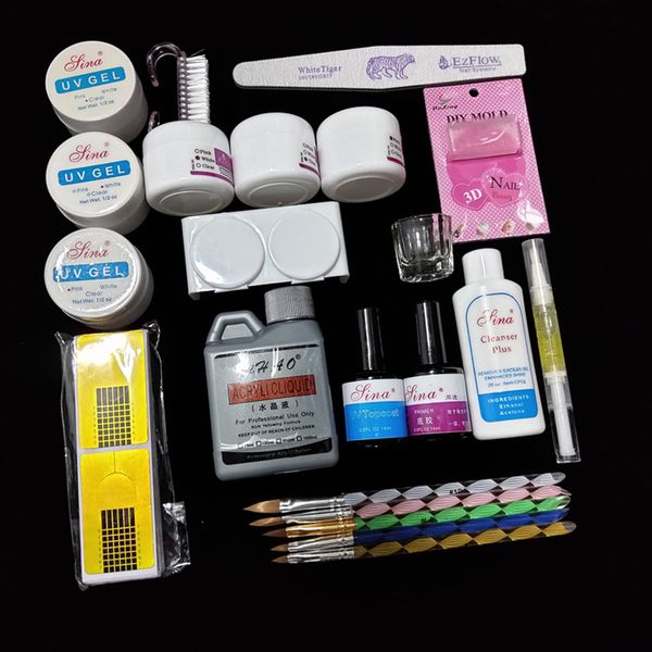 diy uv gel acrylic powder sets 120ml brushes nail art tips base kit form & base coat kit for manicure tools set
diy uv gel acrylic powder sets 120ml brushes nail art tips base kit form & base coat kit for manicure tools set