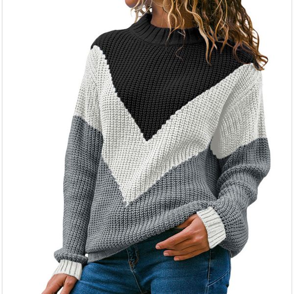 cute long sleeve round neck sweater half turtleneck loose panel color winter knitted pullover jumpers, White;black
cute long sleeve round neck sweater half turtleneck loose panel color winter knitted pullover jumpers, White;black